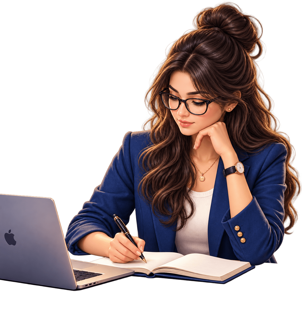 Publishing consultant working on laptop